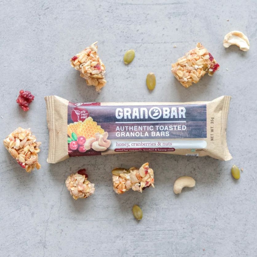 

GRANOBAR - HONEY, CRANBERRIES & NUTS BOX 5 PCS | GRANOLA CREATIONS GRANOBAR GRANOLA BAR / SEREAL BAR MIX HEALTHY SNACK 35 Gr