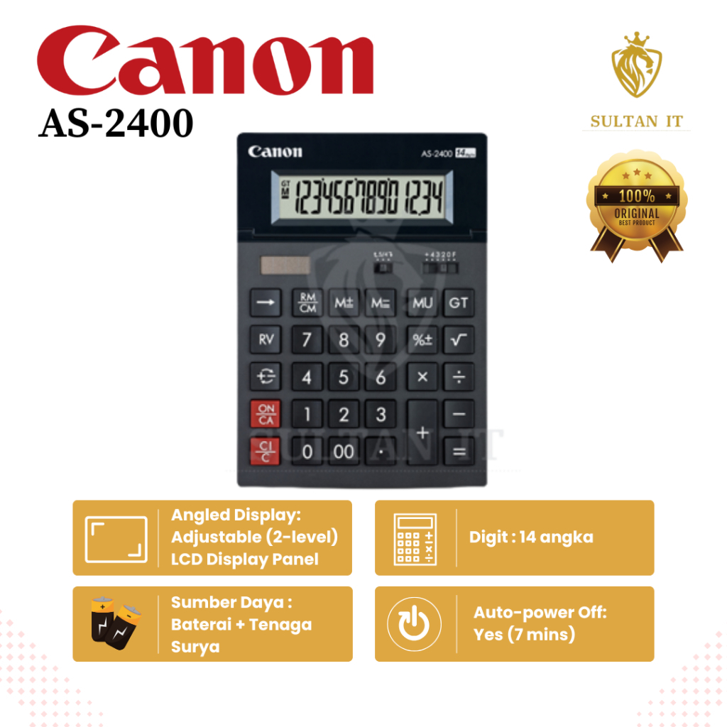 

AS 2400 Canon Kalkulator Desktop 14 Digit Original Calculator