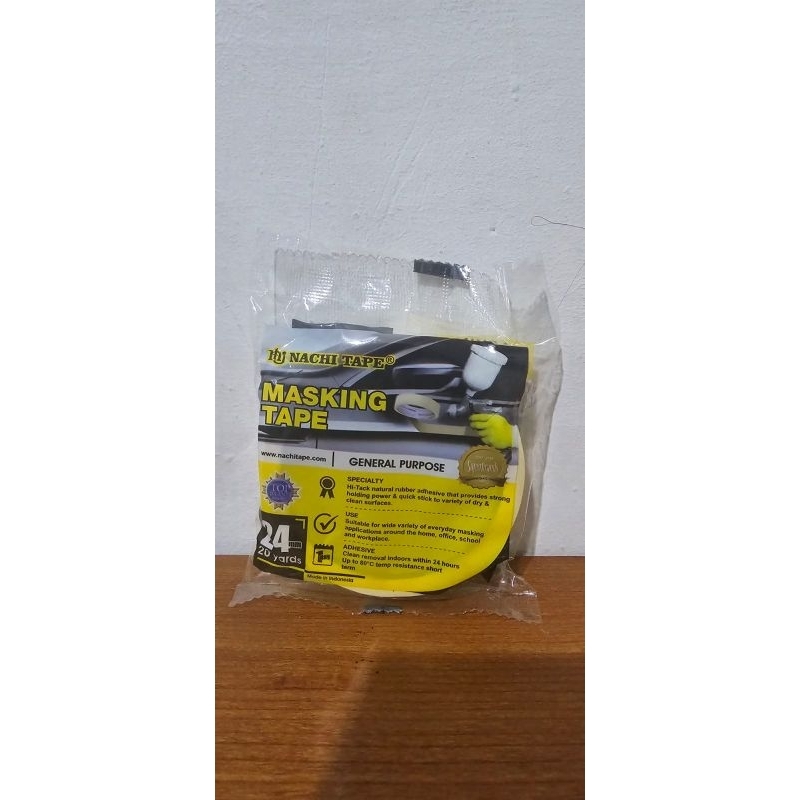

Lakban Kertas / Masking Tape Merk Nachi 24mm x 20yard / Isolasi Cat Mobil
