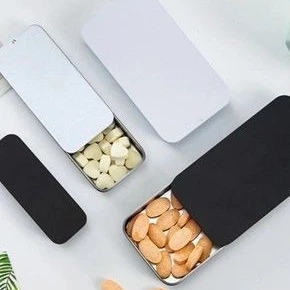 COD Kotak besi tutup geser jari balsem Model geser wadah kaleng alumunium mini yang nyaman Model ges