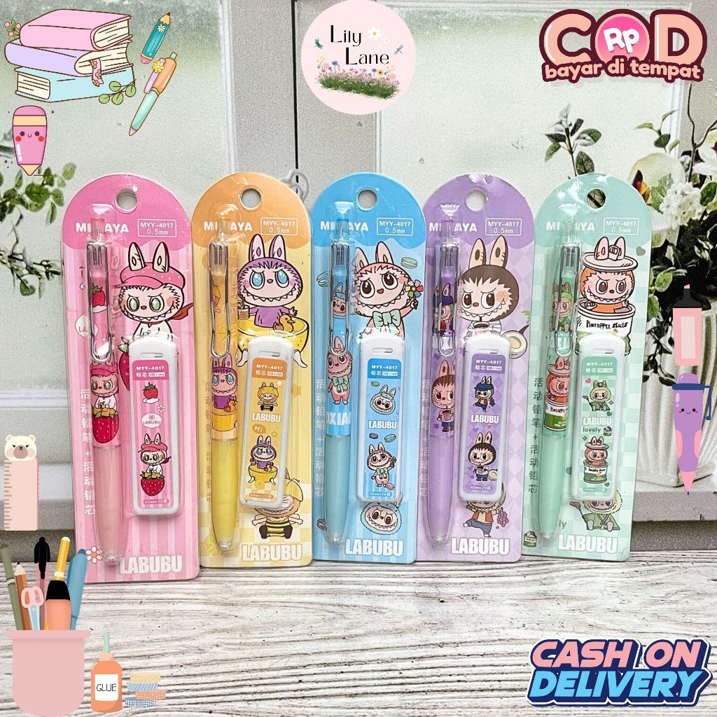 

Pensil Cetek Labubu Plus Refill Alat Tulis Stationery Lucu Imut