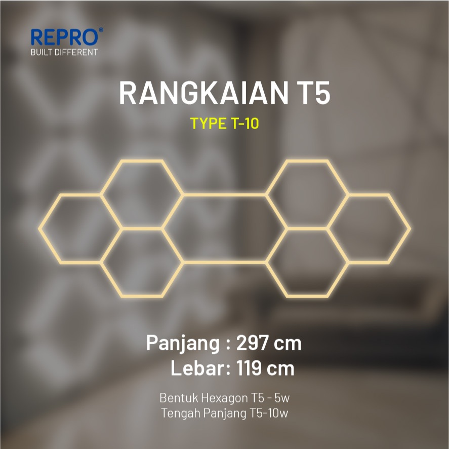 REPRO Rangkaian Lampu LED T5 TYPE T All in Connector Lampu Adaptor Kabel