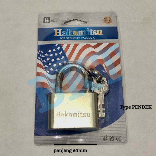 [PENDEK - 60MM] Gembok Pagar Anti Maling HAKAMITSU Panjang 60mm PENDEK