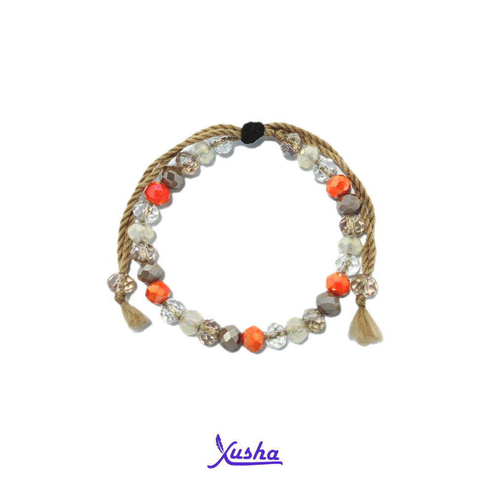 Xusha Diksha - Gelang Kristal Handmade, Aksesoris Gelang Tangan Elegan Berkilau untuk Perempuan