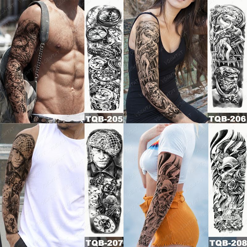 tato full lengan tahan air tato temporer full tangan kaki
