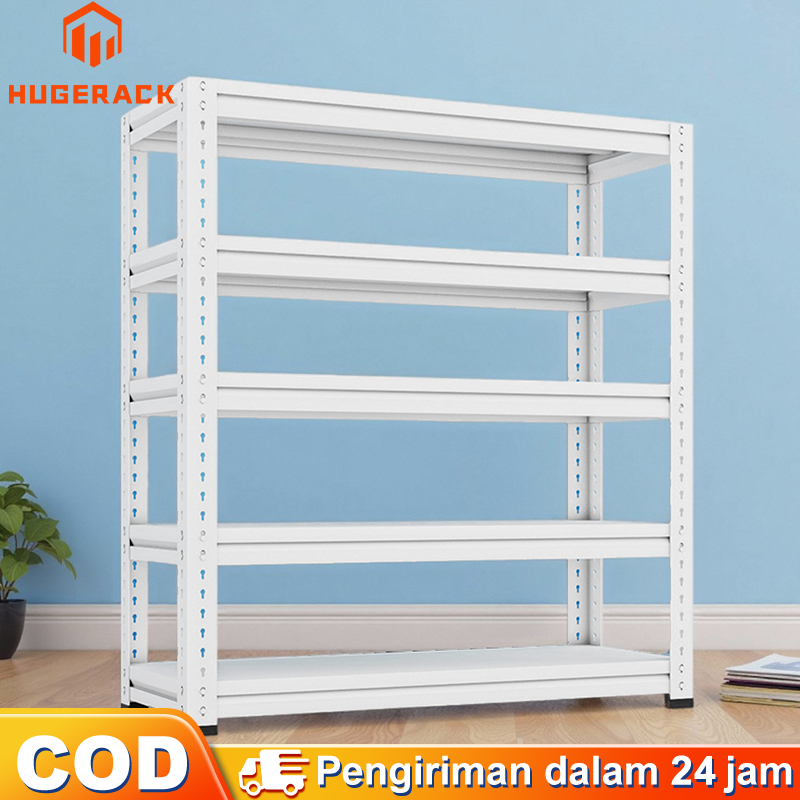 Rak Besi Susun 120*40*200CM Rak besi siku 5 susun Rak barang Rak gudang Rak  dapur  Rak Buku Minimal