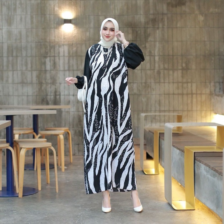 Oke Pr TERBARU NAURA MIDI DRESS JUMBO BAHAN RAYON MIX CRINCEL DRESS TERBARU DASTER SANTAI PAKAIAN WA