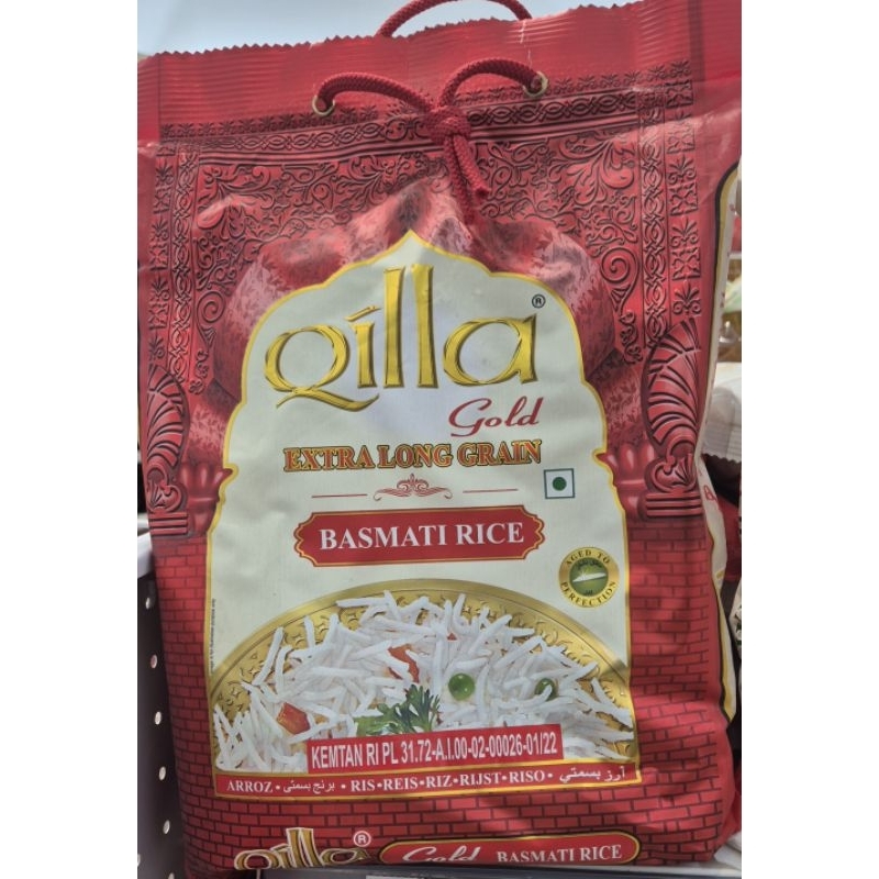 

Beras India QILLA Gold Extra Long Grain Basmati Rice 5 Kg - HK.
