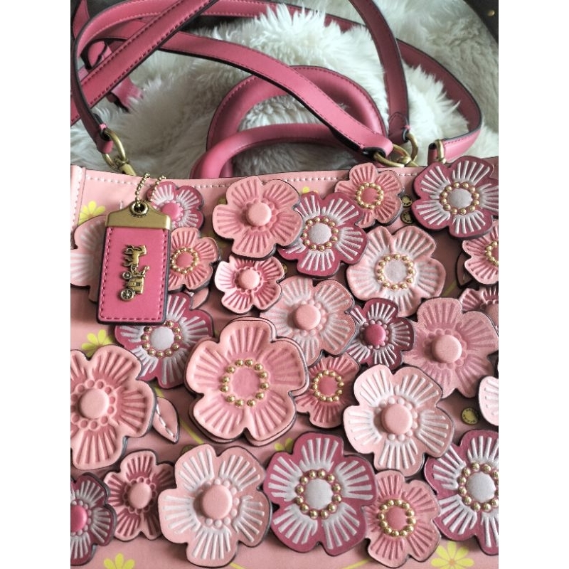 preloved tas pink bunga coach