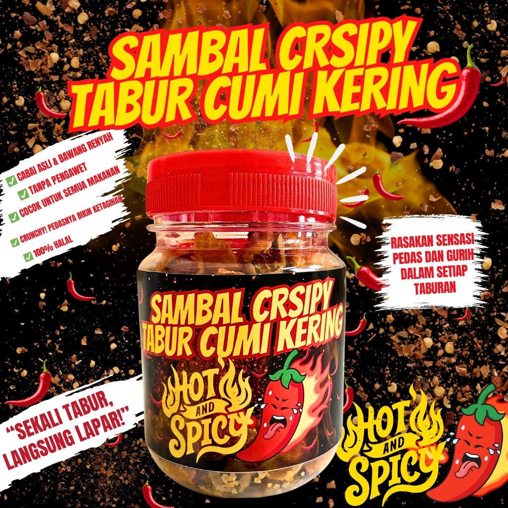 

Sambal Tabur Crispy Cumi Kering Renyah Pedas Gurih Nikmat 100 Gr