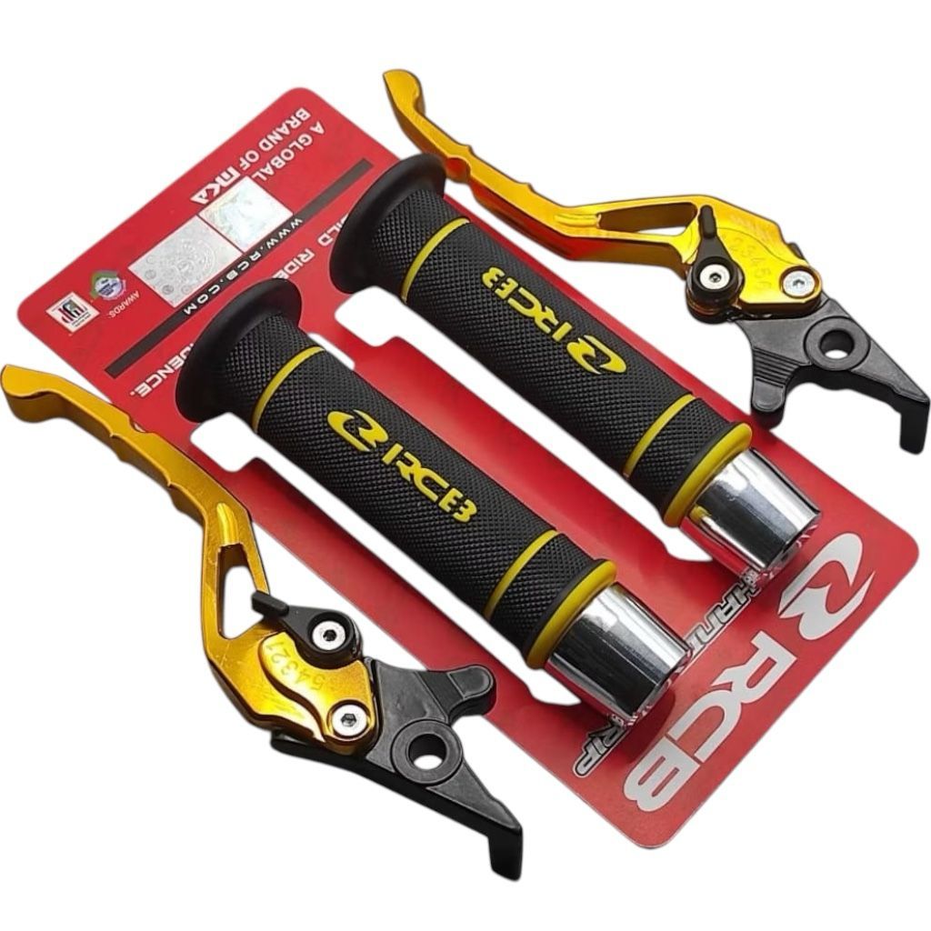 PAKETAN Handgrip RCB Original HG55 + Jalu Stang CNC + Handle Rem Stelan CNC Handgrip Motor SATRIA FU