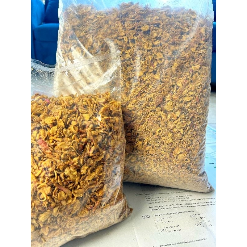 

WW Bawang Goreng 5kg Campuran Tepung 30% Grade B Cocok untuk Usahaurih, Bawang goreng WW