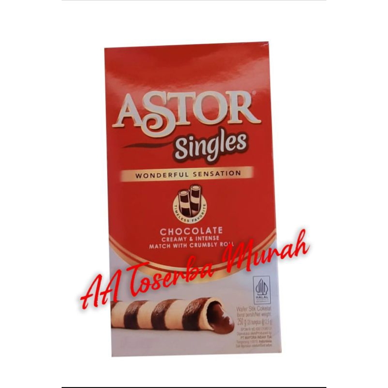 

ASTOR SINGLES WAFER STIK COKELAT/CHOCOLATE ROLL 20X14G