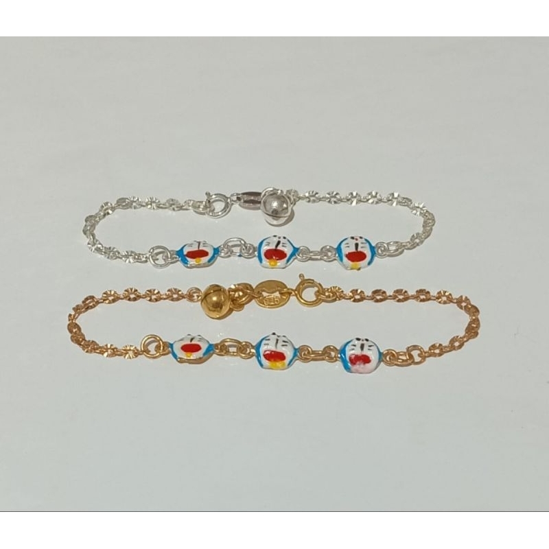 Gelang Tangan Perak Asli Silver 925 Rantai Doraemon