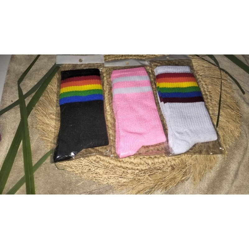 Kaos  Laki-laki Rainbow kaos kaki bola kaos kaki dewasa bahan teball kaos kaki bagus