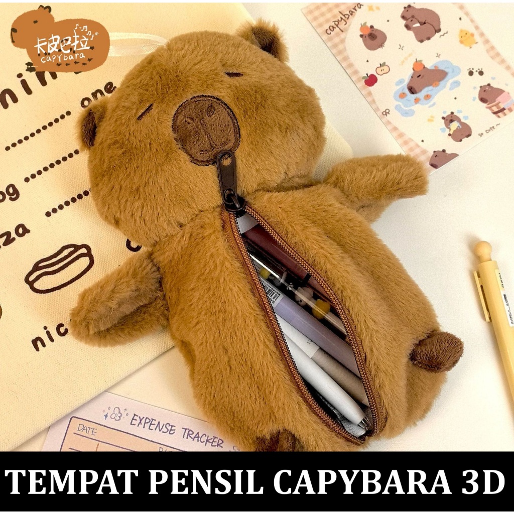 

2025 Tempat Kotak pensil pena Tas Alat Make Up Capybara Boneka 3D original Import anak laki laki perempuan pencil case sekolah les capy kapi bara kapibara berbulu premium kado hadiah ulang tahun teman viral tiktok tik tok fyp lucu unik sultan binatang ori