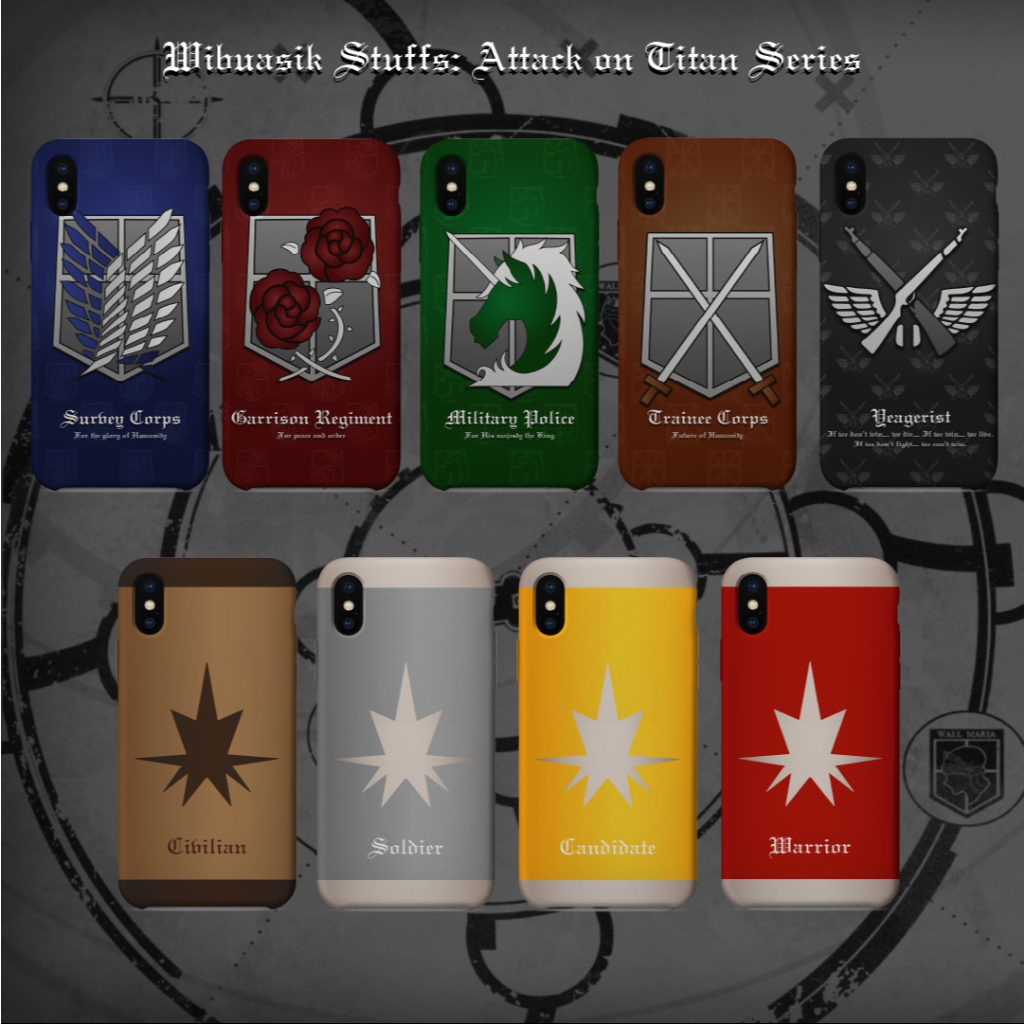 Custom Case Attack on Titan Logo Eldian Marley Survey Corps Warriors