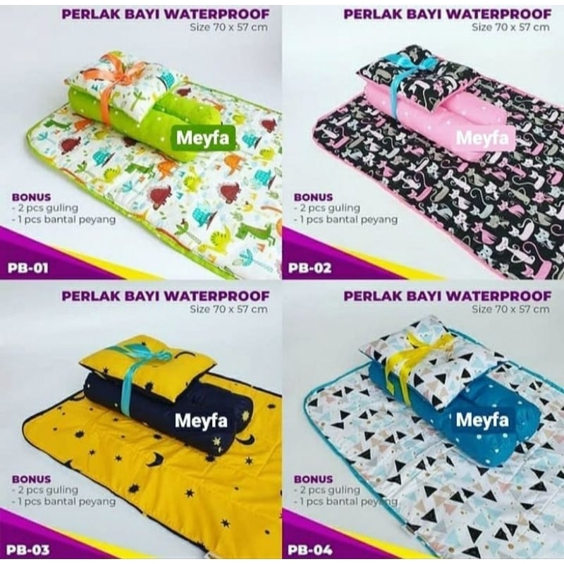Perlak Bayi Waterproof Set Bantal dan Guling / Perlak Bayi Waterproof Ukuran Jumbo