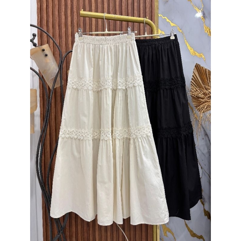 NEW Rok Katun Import Premium BKK Rok Katun Renda Premium BKK. #RokBrokat #Brokat Elegan #OutfitBroka