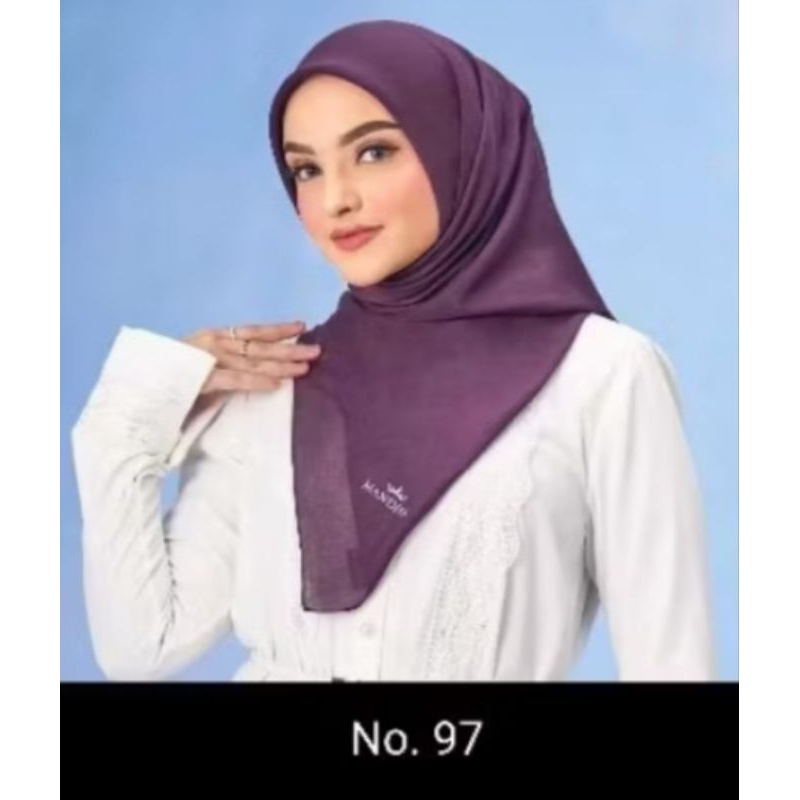 Mandjha Polos Scarf Ivan Gunawan Fashion Hijab Original Kode 97 Ungu Tua Purple Terong,Ready Banyak 
