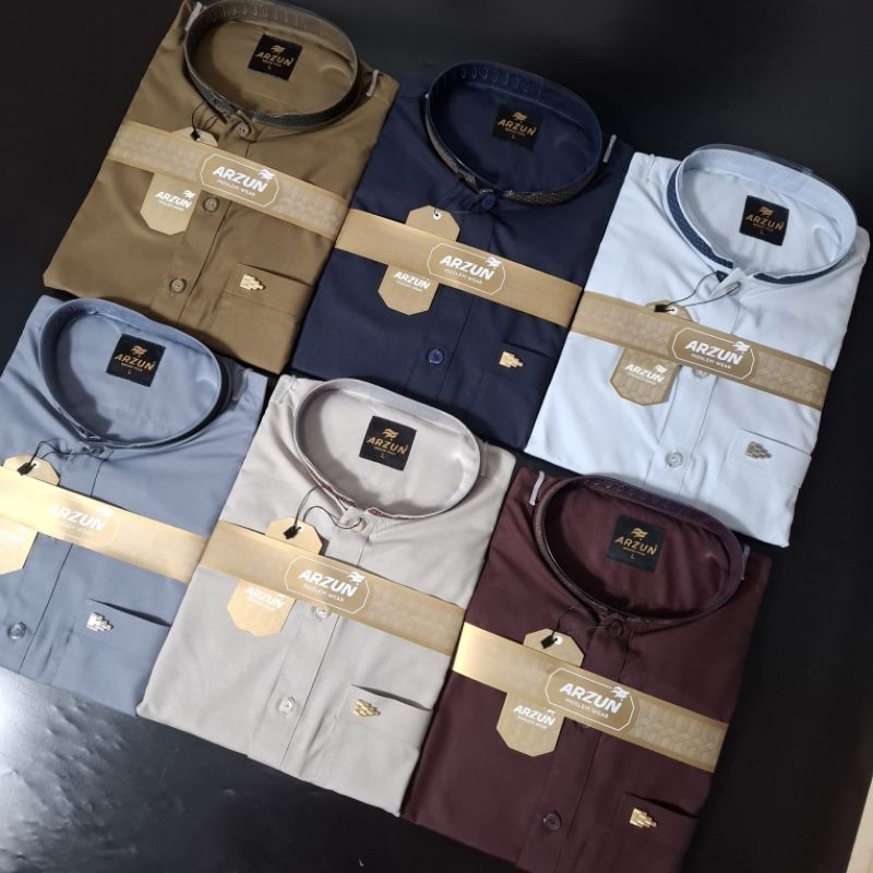 koko lengan pendek terbaru arzun fashion muslim atasan pria