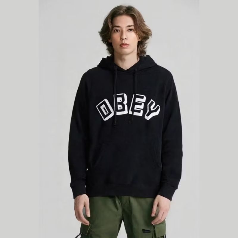 preloved hoodie by OBEY New World Hood x Independent Original  big logo black