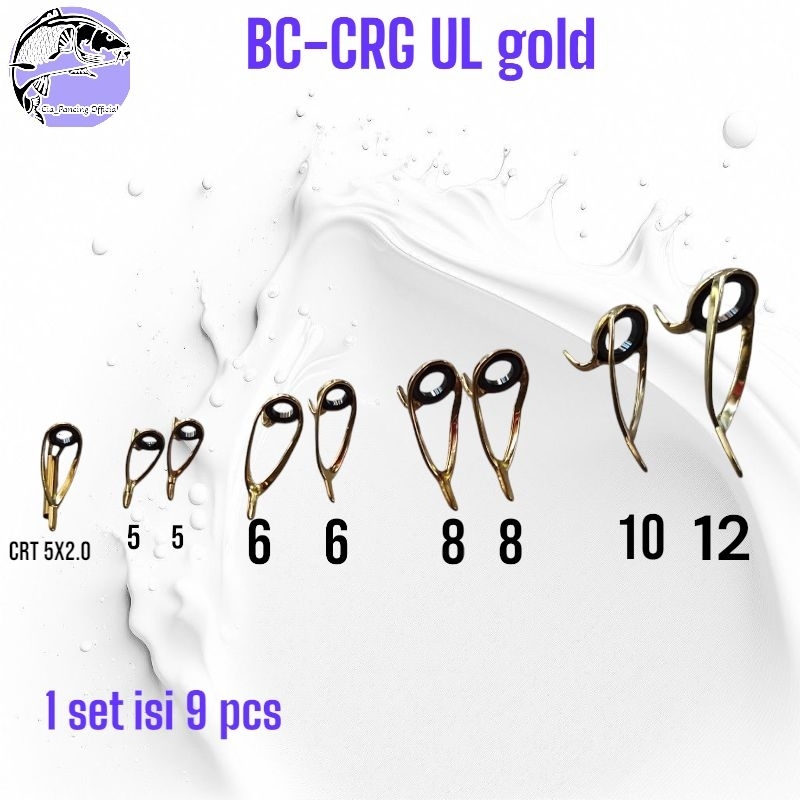 Ring joran BC CRG Frame gold 1 set isi 9 pcs Low rider (non Fuji)
