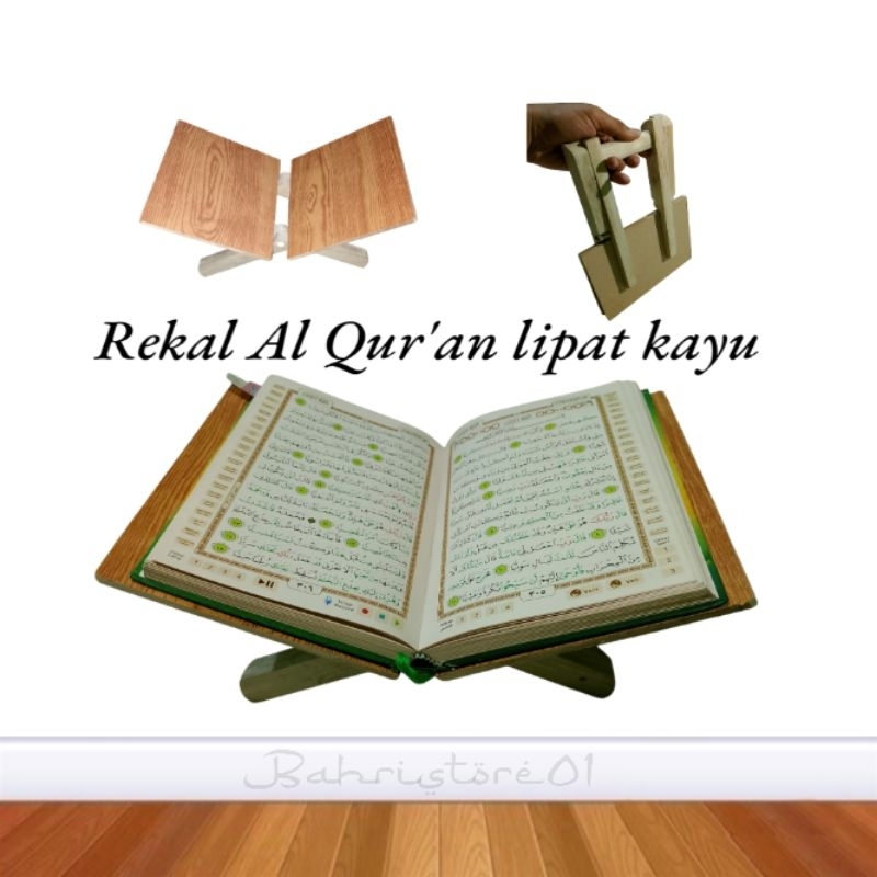 Rekal  Quran kayu Bisa di Lipat Rekal Al Qur'an kayu Quran besar