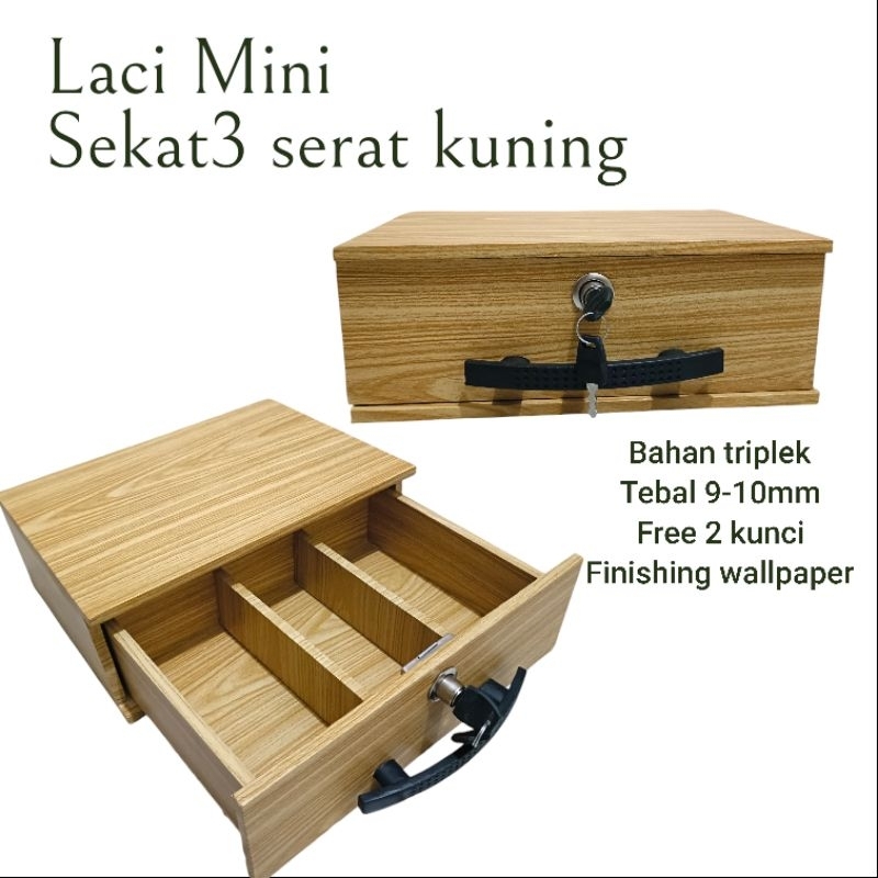 Laci Mini Sekat 3 Laci Serbaguna Laci uang Mini portable