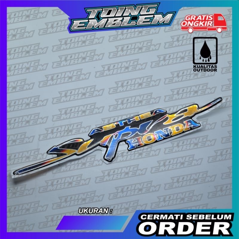 emblem timbul Astrea Supra Titanium emblem timbul Honda Supra Titanium