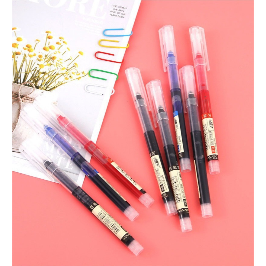 

Lusinan Pena Gel Roller Pen Unik Tabung Jarum 0.5mm Pulpen Kapasitas Besar