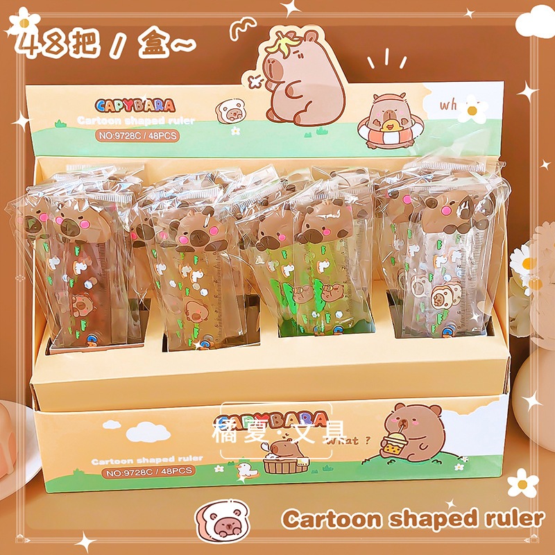 

Penggaris capybara 15cm silikon head capybara cute cartoon penggaris silikon kepala capy bara
