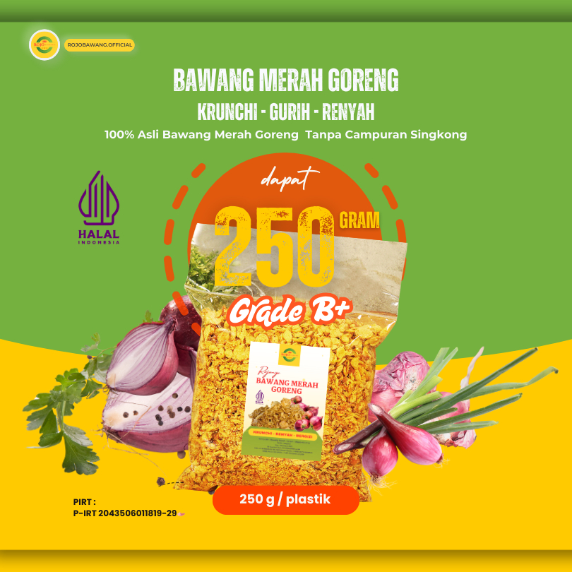 

Bawang MERAH Goreng 250gr Grade B