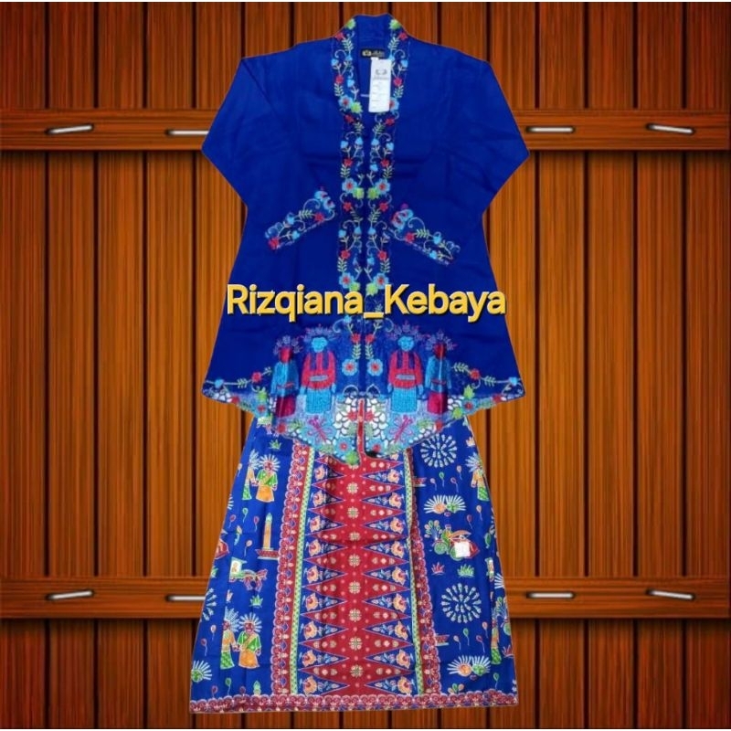 Setelan kebaya encim anak anak motif ondel//kebaya encim anak//kebaya encim ondel//encim anak