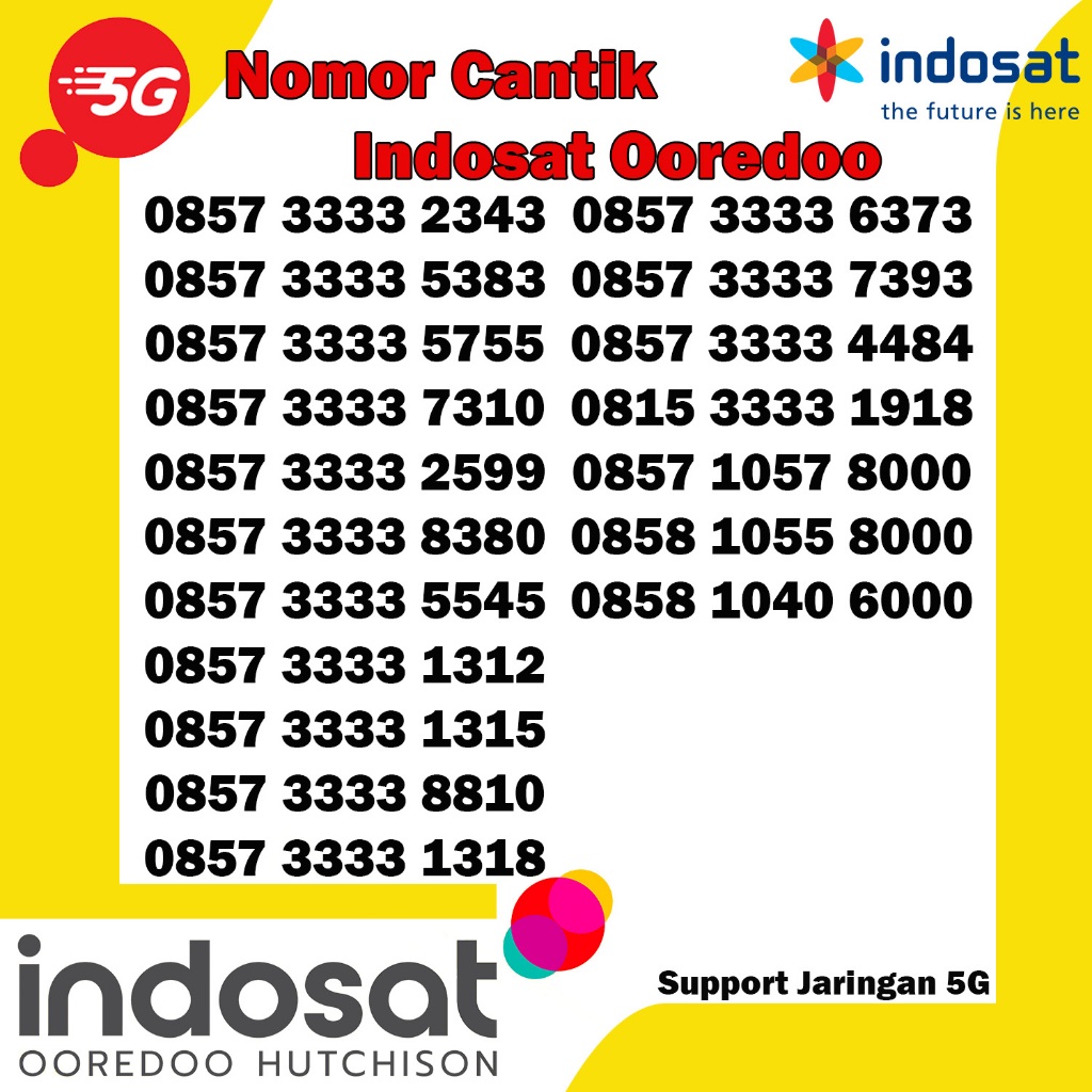 Kartu Perdana Indosat Ooredoo support 5G