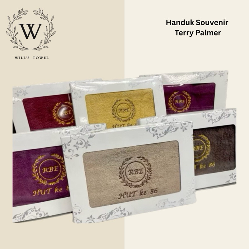 Souvenir Handuk Bath Towel Terry Palmer 70x140 cm + Bordir + Packaging Box