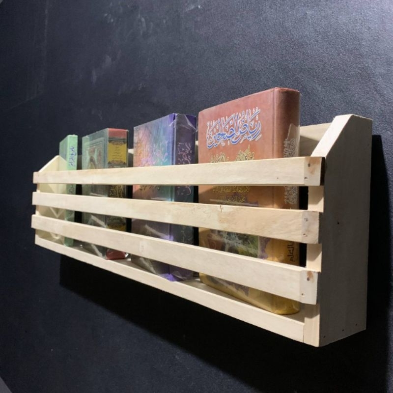ak Tempat Buku Kayu Gantung Rak Majalah Tempat Qur'an Iqra juz'ama Rak Serbaguna Dekorasi Dinding