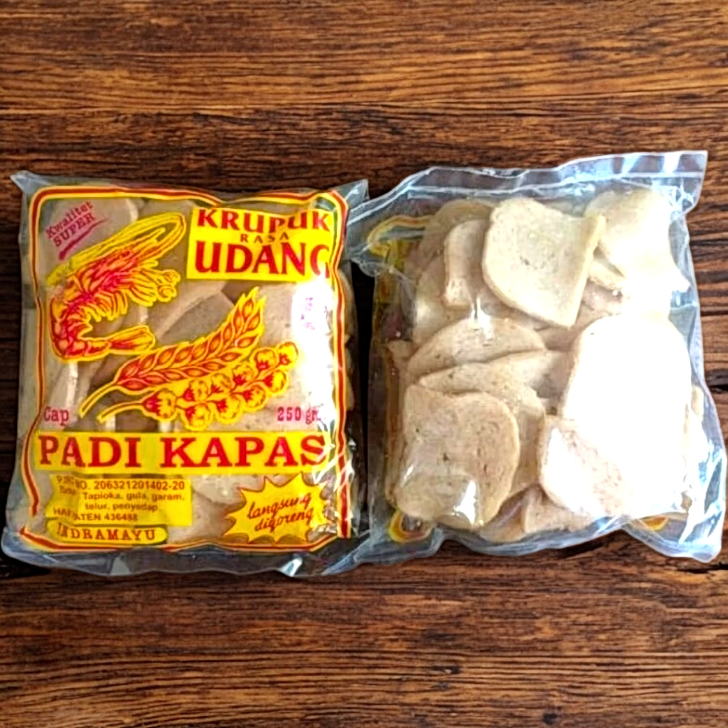 

Kerupuk Udang PADI KAPAS Sedang/Besar 1Kg Original Sindang-Indramayu Free Dus+Bubblewrap