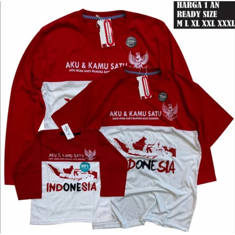 kaos 17 agustus 1945 MERAHPUTIH MODEL PETA INDONESIA