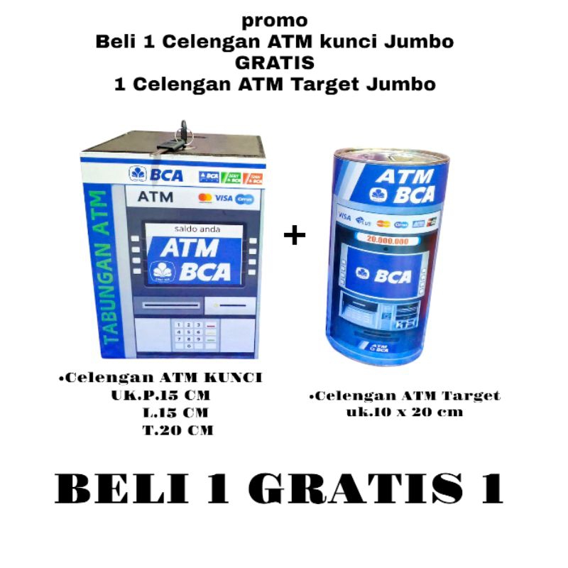Celengan ATM Kunci Jumbo Beli 1 Gratis 1 Celengan ATM Target Jumbo Termurah Tabungan ATM Target