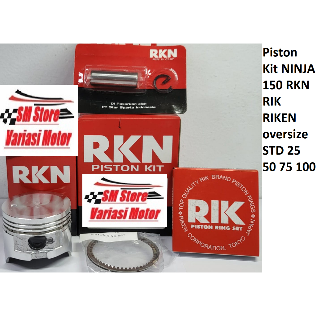 Piston Kit NINJA 150 RKN RIK RIKEN oversize STD 25 50 75 100  55 55,25 55,50 55,75 56 56,25 56,50 56