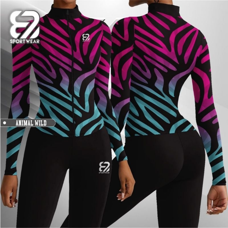 Baju olahraga wanita aerobic 87sportwear wild animal