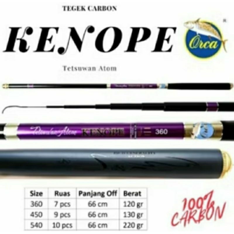 Tegek Pole Orca KENOPE Matrial CARBON 360,450