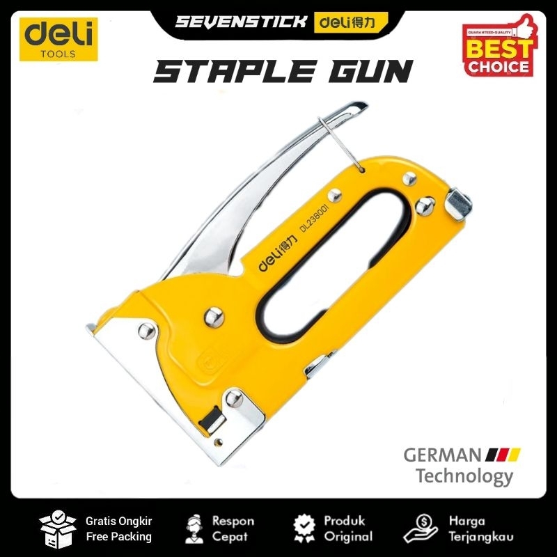 

Deli Stapler Gun / Staples Tembak 4-8mm Baja Perkakas EDL238001