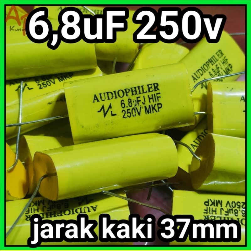 Audiopiller Kapasitor Mkp 6,8uf 6u8 6,8 uf 250v kualitas bagus