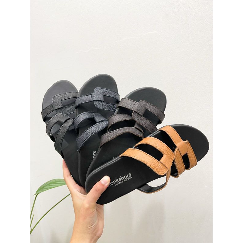 Sandal kulit asli Wanita Sandal papirut teplek