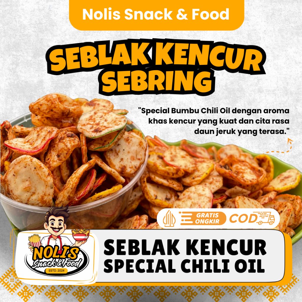 

SEBRING Seblak Kencur Special Pedas Chili Oil Aroma Daun Jeruk | Seblak Kencur /Seblak Cikur