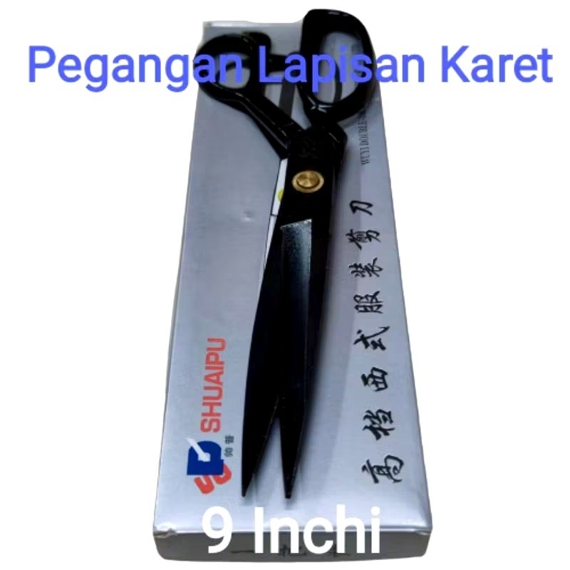 

Gunting Kain Shuaipu 9" - 230mm Pegangan lapisan Karet Hitam