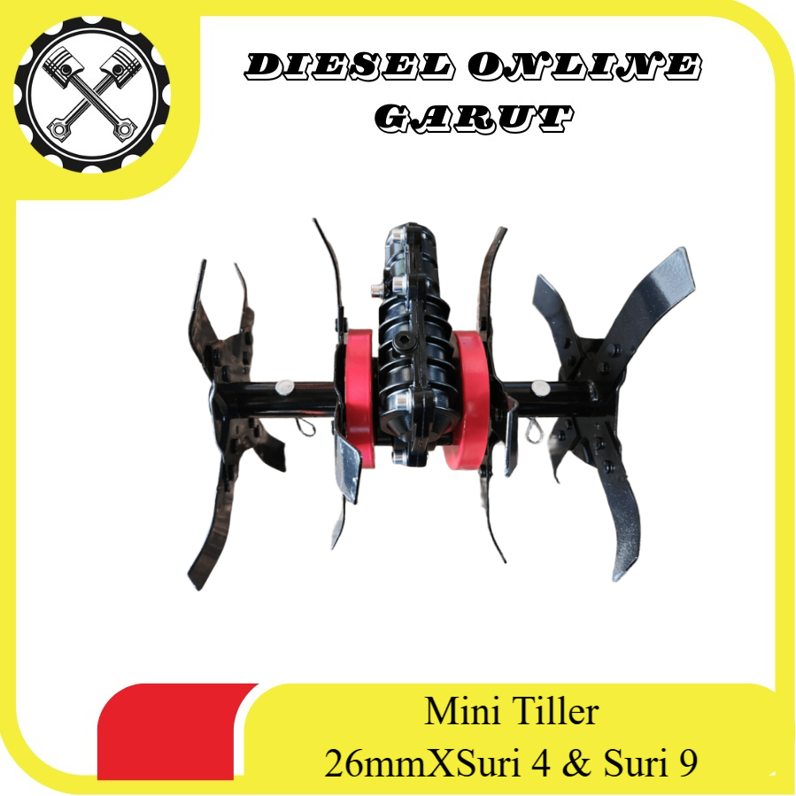328 Mini Tiller Head Cakar Baja Potong Rumput 26mm Suri 4 Suri 9 SOK