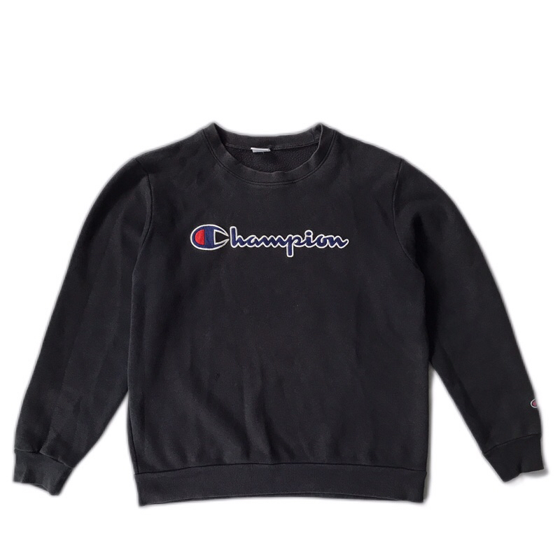 Sweater Champion Second Logo Navy Original Size L scripted preloved pl bekas ori branded prelove